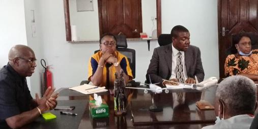 Director General Chief Moses Yarkpazuo Kollie (left) Meets With Senior Management Team.