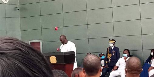 President Weah attends the official launch of Lone Star Air.