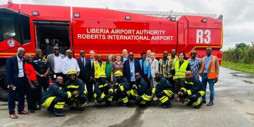 The Liberia Civil Aviation Authority and the Liberia Airport Authority meet with stakeholders
